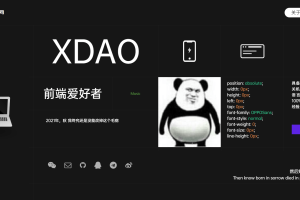 一款酷黑风个人主页+引导页源码